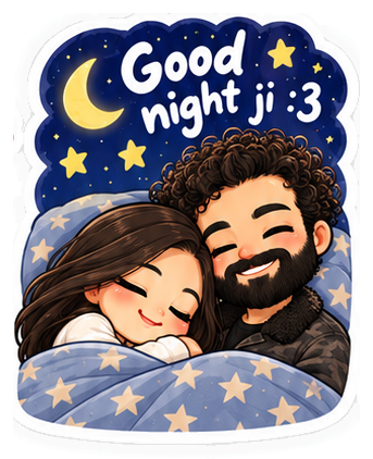 Chibi couple sticker: Good night ji :3